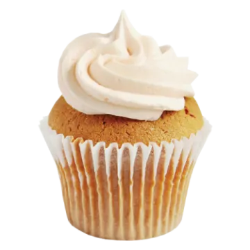 a cupcake with cream frosting on top