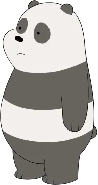 a cartoon panda bear sitting on the ground