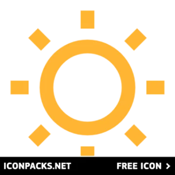 the icon of an orange sun with a white background