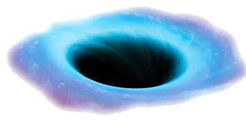 a black hole in the center of a white background