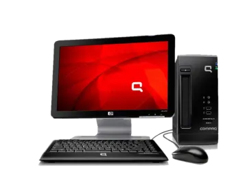 a desktop computer with a keyboard and mouse