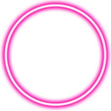a pink neon circle on a white background