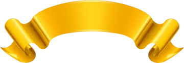 a gold ribbon on a white background