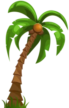 a palm tree with green leaves