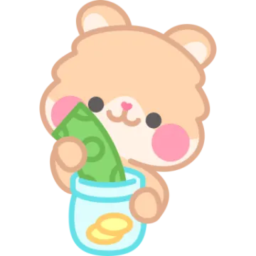 a teddy bear holding a jar of money