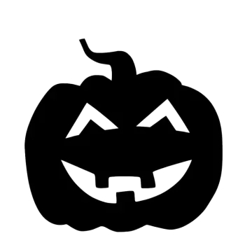a black and white image of a halloween pumpkin