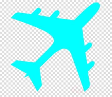 a blue airplane icon on a transparent background