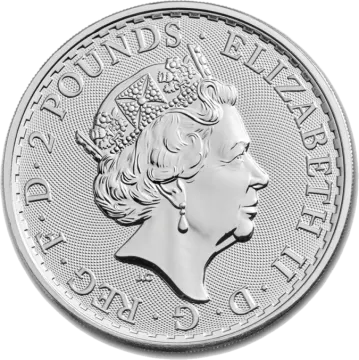 a silver coin with the face of queen elizabeth