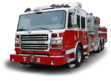 a red and white fire truck
