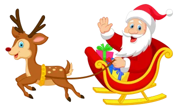 santa and reindeer clipart