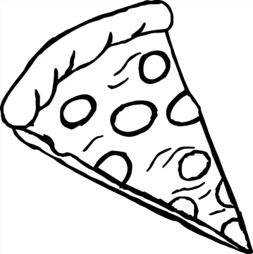 a slice of pizza on a white background