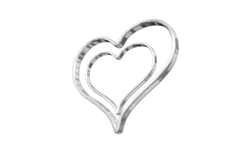 a silver heart shaped cookie cutter