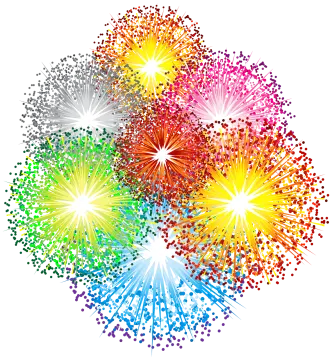 colorful fireworks on a white background