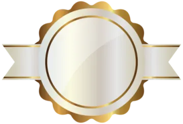 a gold medal with a white background