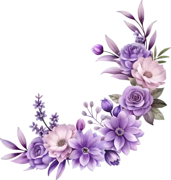 purple flowers on a white background