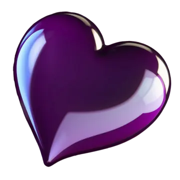 a purple heart on a white background