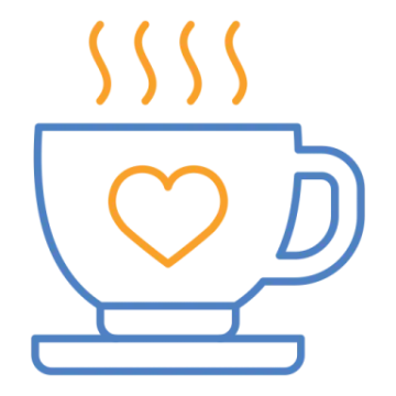 a coffee cup with a heart on it