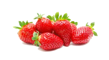 a pile of strawberries on a white background
