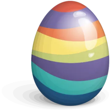 a rainbow colored easter egg on a white background