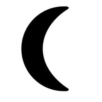a black and white crescent