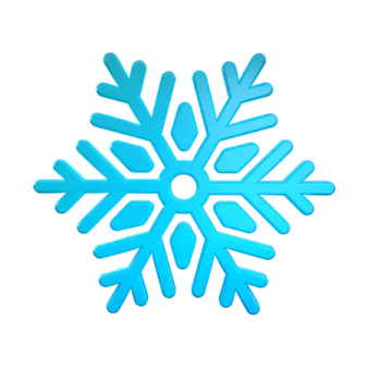 a blue snowfl icon on a white background