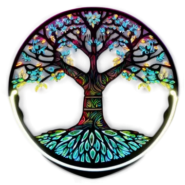 the tree of life is painted on a white background