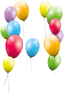 a bunch of balloons on a white background