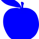 a blue apple on a white background