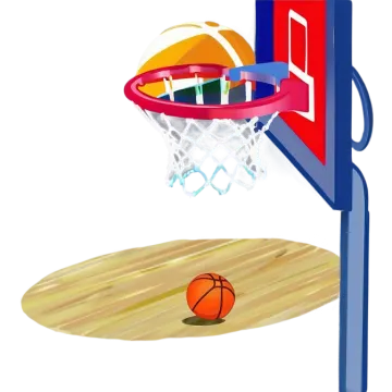 a basketball hoop with a ball in it