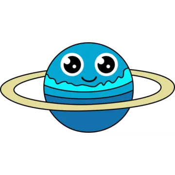 a blue ball with a smiley face and a ring around it