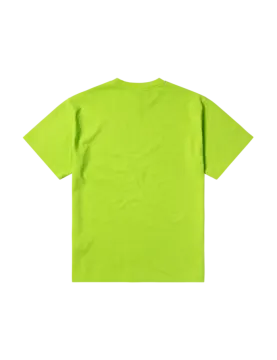 a picture of the back of a lime green t - shirt