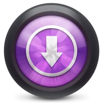 a purple button with an arrow icon on it