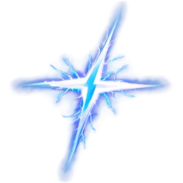 a blue and white lightning bolt