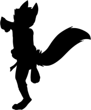 a black and white silhouette of a squirrel