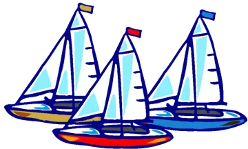 three sail boats clip art