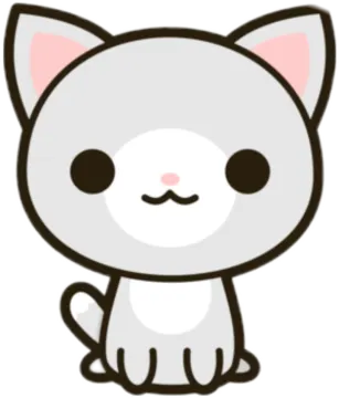 a cartoon cat sitting down with its eyes closed