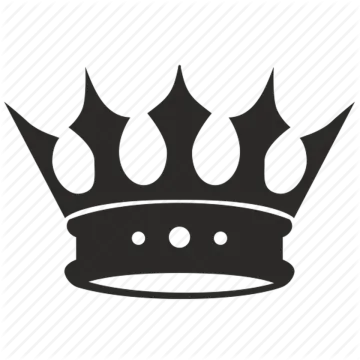 a black and white crown icon
