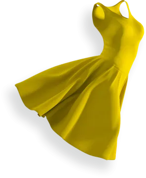a yellow dress on a white background