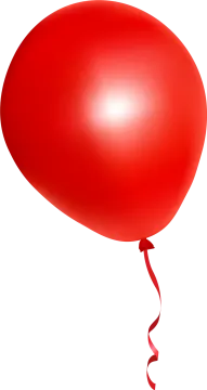 a red balloon on a white background