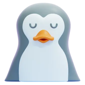 an image of a penguin with its eyes closed