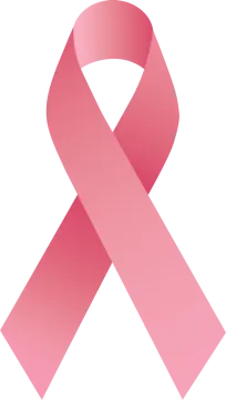 a pink ribbon on a white background
