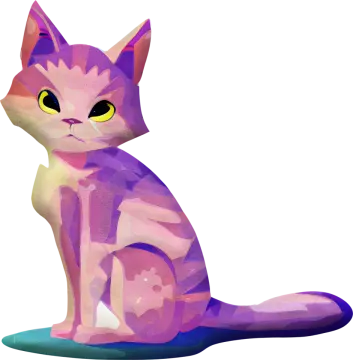 an illustration of a cat with yellow eyes