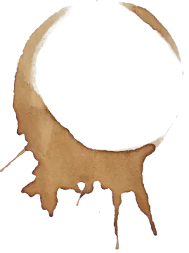 a coffee stain on a white background