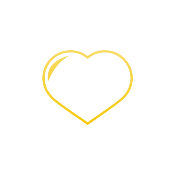 a gold heart on a white background