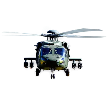 a military helicopter on a white background