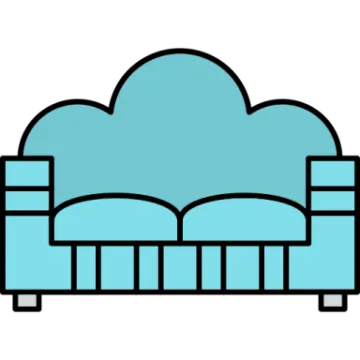 a couch with a cloud on it