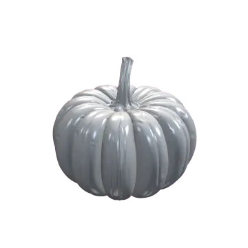 a silver pumpkin on a white background