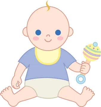 a baby sitting on the floor playing with a toy