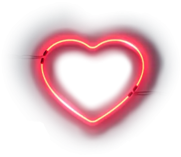 a heart shaped neon sign on a white background