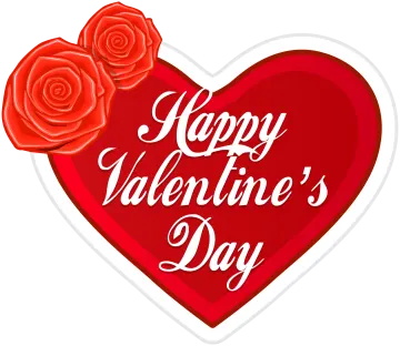 a red heart with roses and the words happy valentine's day